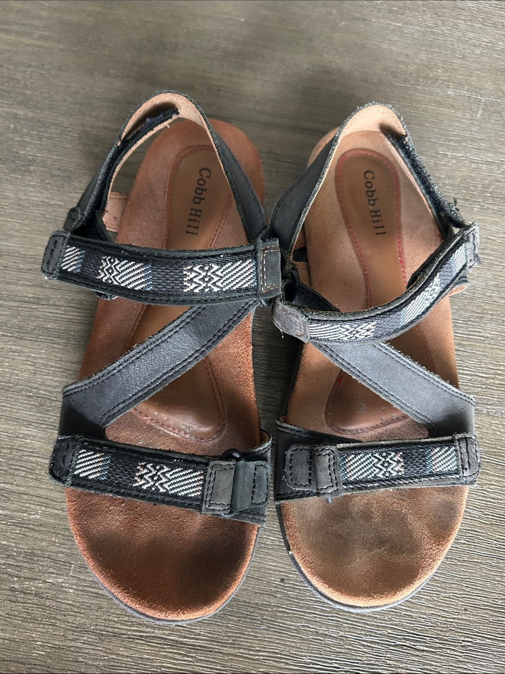 Cobb Hill Black Strappy Comfort Sandals, Gently Used, Size 6.